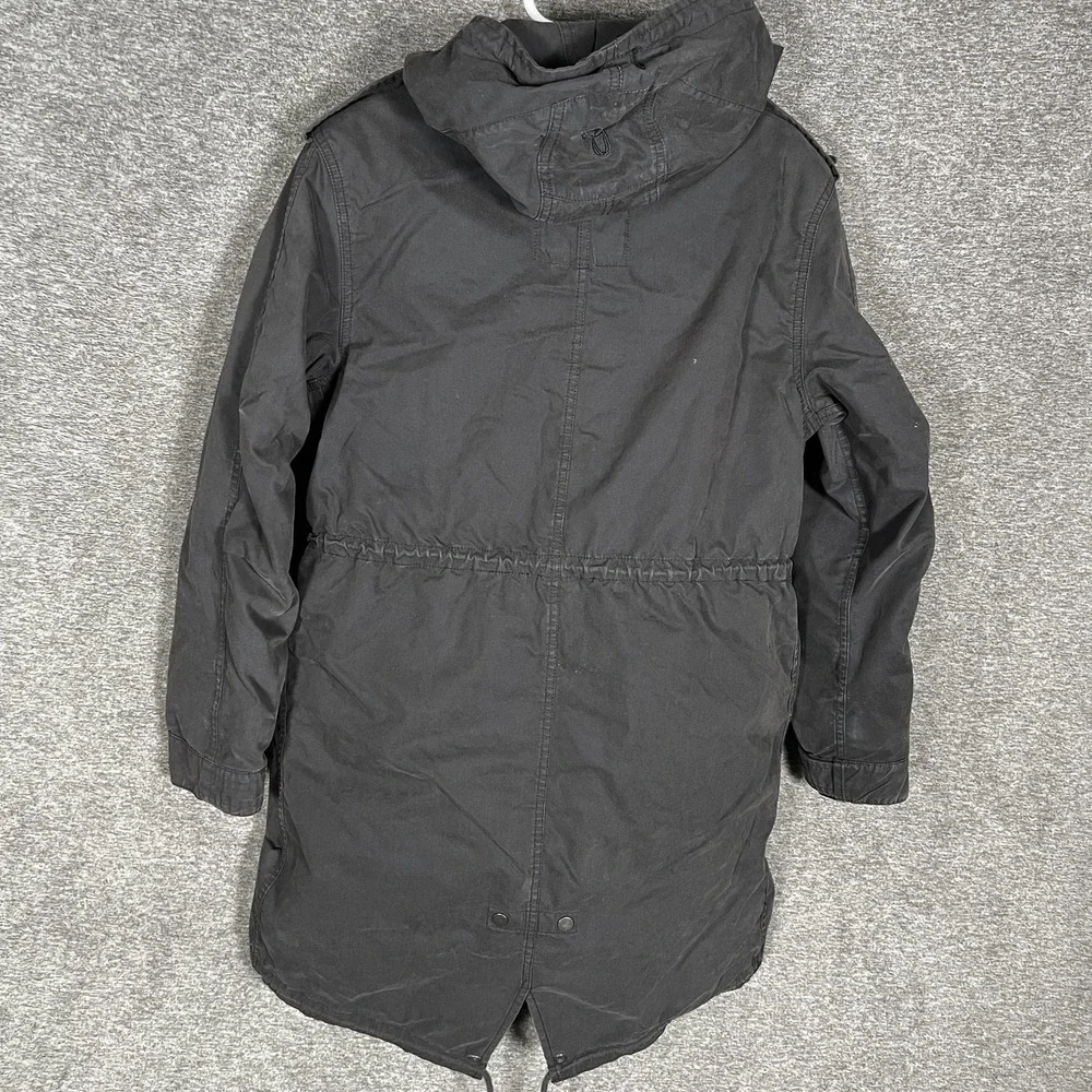 TNA Coat Womens Medium Black Britannia Parka‎ Military Removable Liner Hooded - Picture 7 of 7